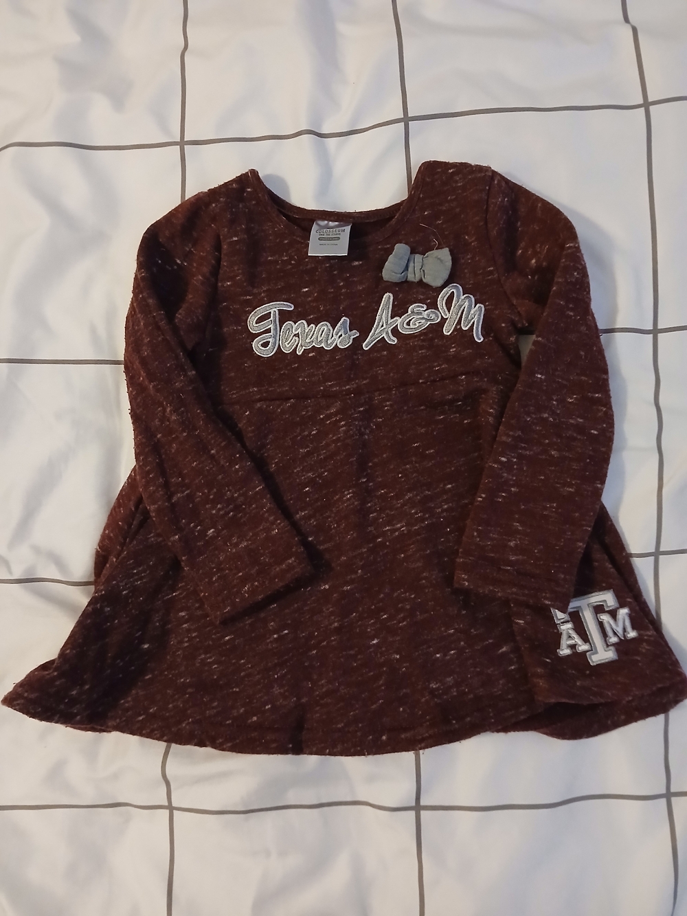 Baby Girl Maroon Texas A&M Long-Sleeve Dress